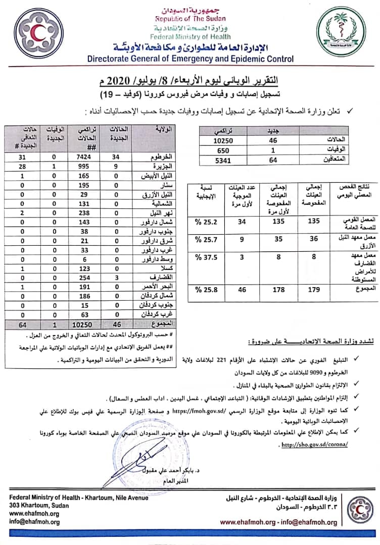 التقرير الوبائي