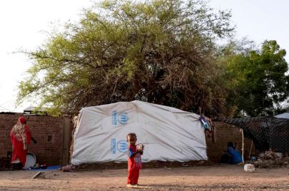 طفل في أحد مخيمات النزوح في السودان