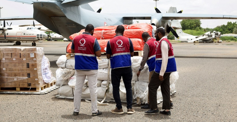 المساعدات وصلت من دولة قطر عبر طائرتي القوات الأميرية القطرية